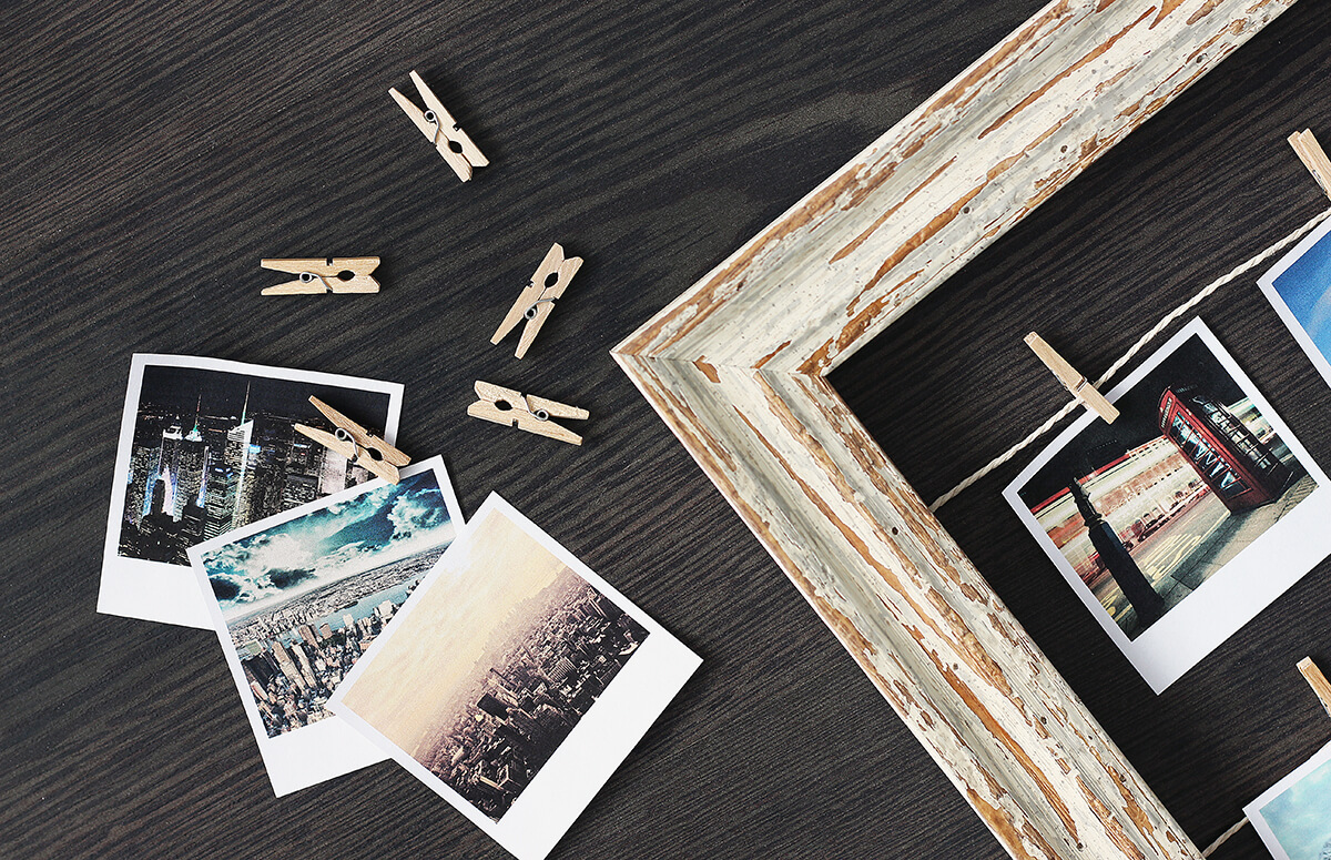 Tuto pêle-mêle photo avec une guirlande de tirages style Polaroid